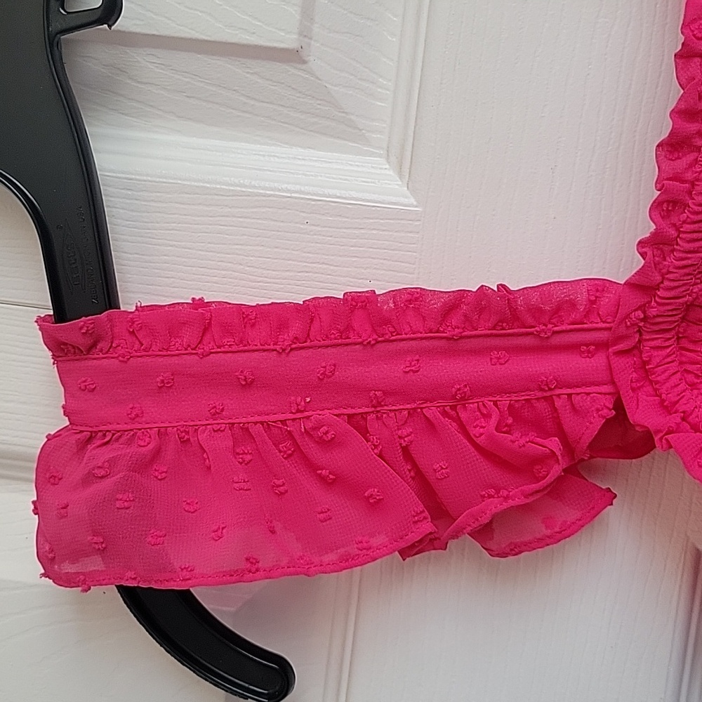 Warehouse Bright Pink Ruffled Dress - Picture 5 of 9